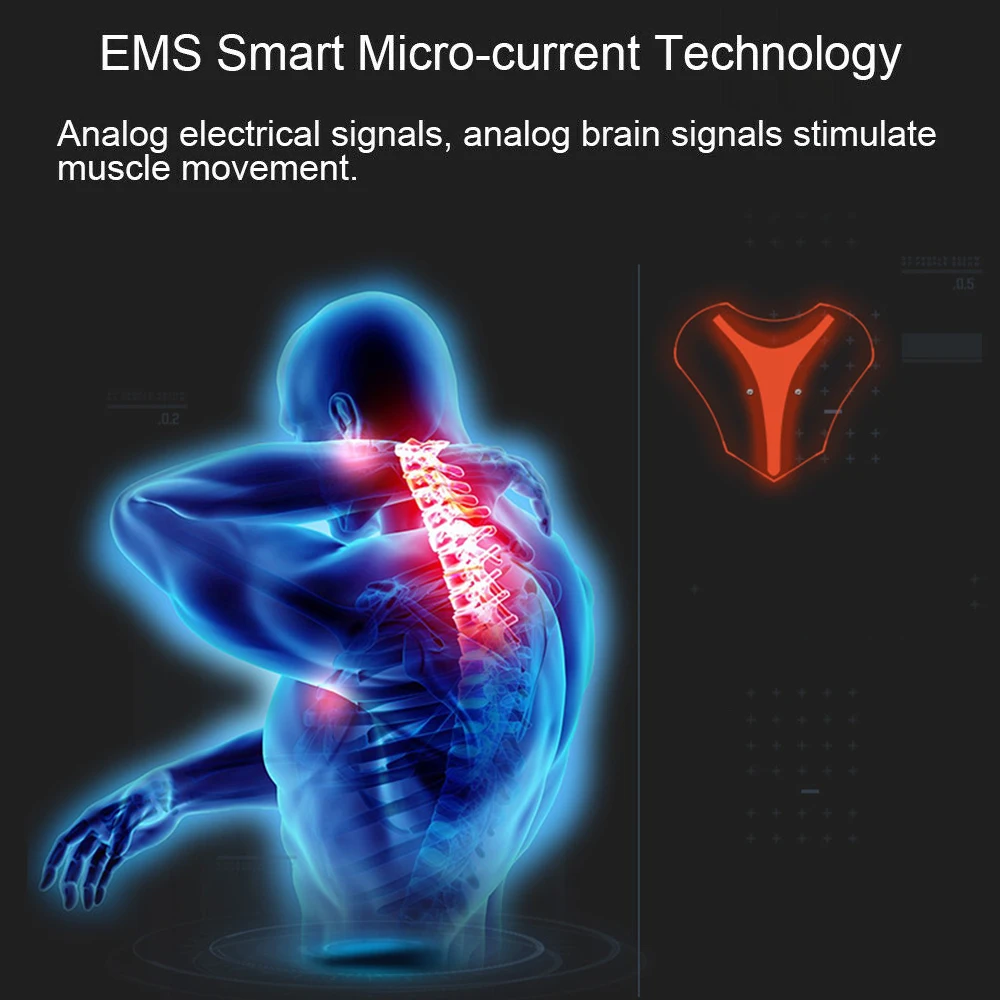 Электрический EMS шейный массажер для шеи, стимулятор мышц, облегчение боли, способствует Массажер для улучшения кровообращения