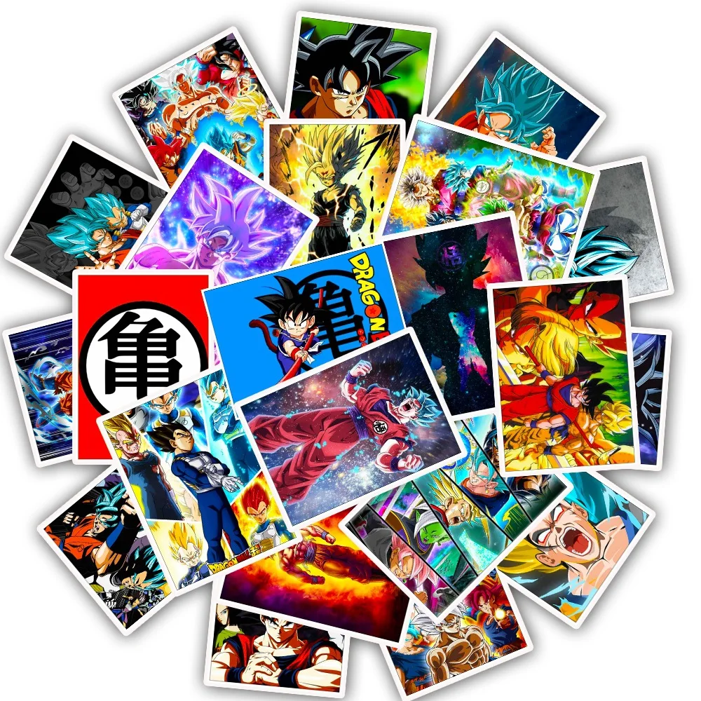 

25Pcs Anime Dragon Ball Stickers Super Saiyan Goku Stickers Decal for Snowboard Luggage Car Fridge Laptop Waterproof Sticker