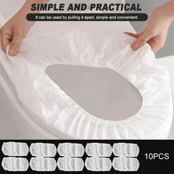 

High Quality 10/20Pcs High Quality Travel Toilet Cover Non-woven Disposable Hotel Toilet Seat Covers MD88