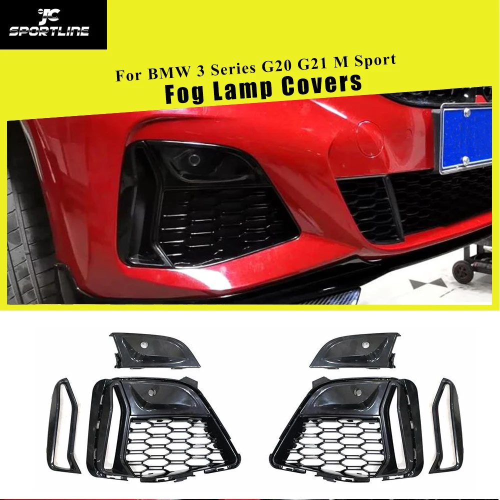 

Front Fog Light Cover Grille Mesh Grill Trim for BMW 3 Series G20 G21 M Sport 2019 2020