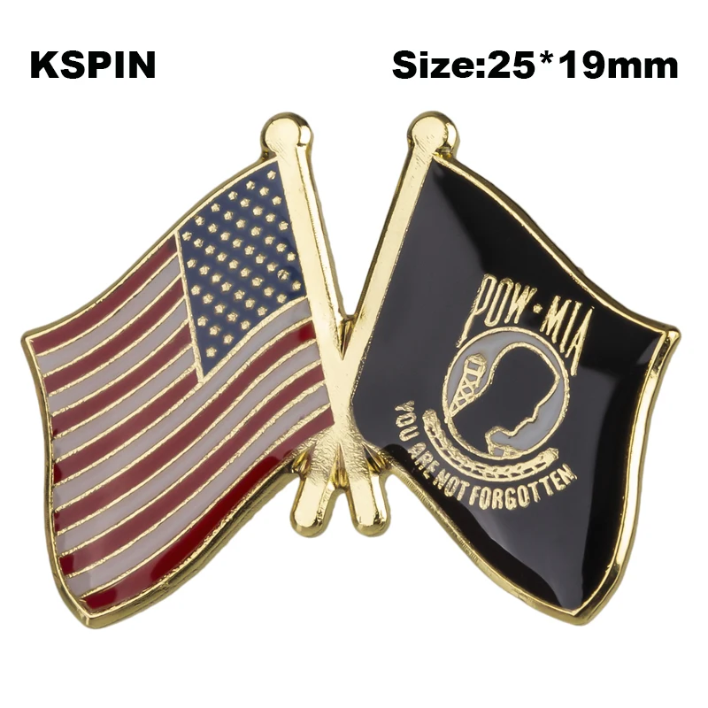 XY0648 США& POW дружба Natinal нагрудные булавки флаг нагрудные булавки значок с флагом страны флаг значок брошь XY0648 - Цвет: XY0648