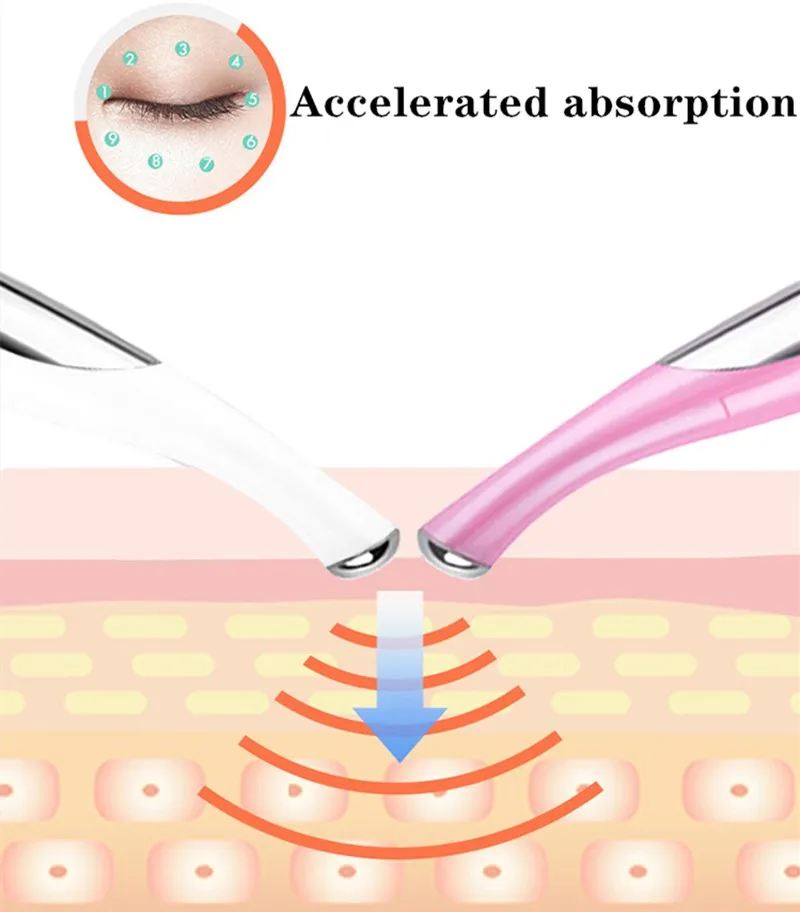 Мини Портативная электрическая ручка для массажа глаз, устройство для темного круга, для лица, вибрация, тонкая волшебная палочка для лица, анти-мешок, мешочек и морщинка, 1 шт