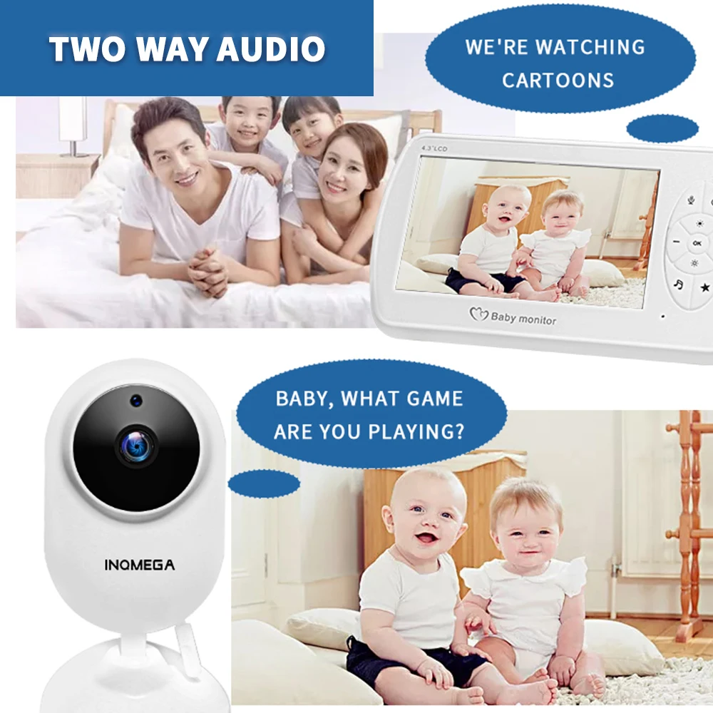  Inqmega Wireless Video Baby Monitor a Colori da 4.3 Pollici Telecamera di Sicurezza Nanny Baby Sitt