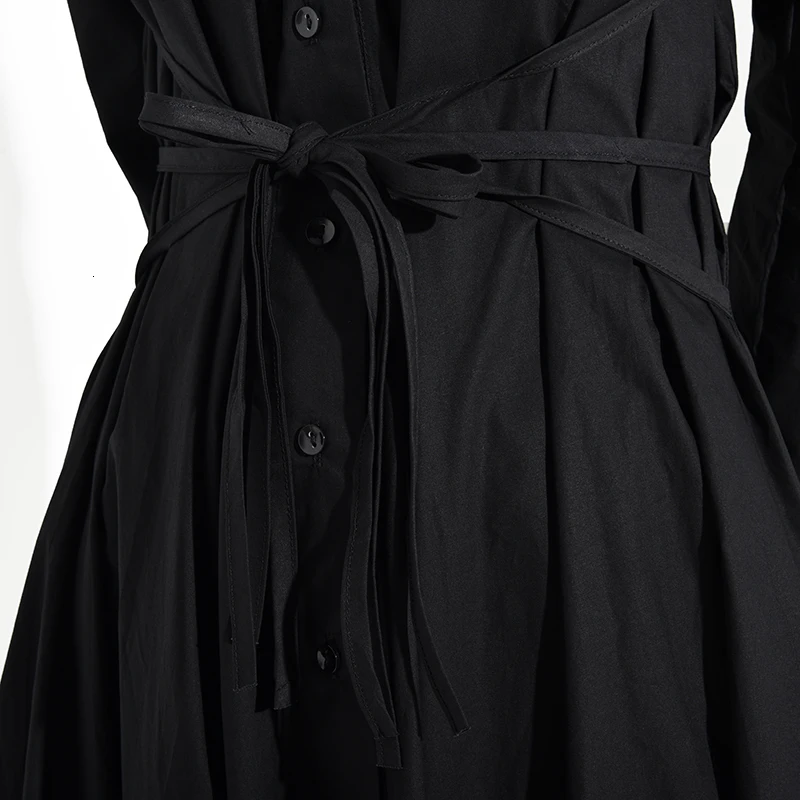 New Fashion Style Black Bandage Asymmetrical Shirt Dress Fashion Nova Clothing