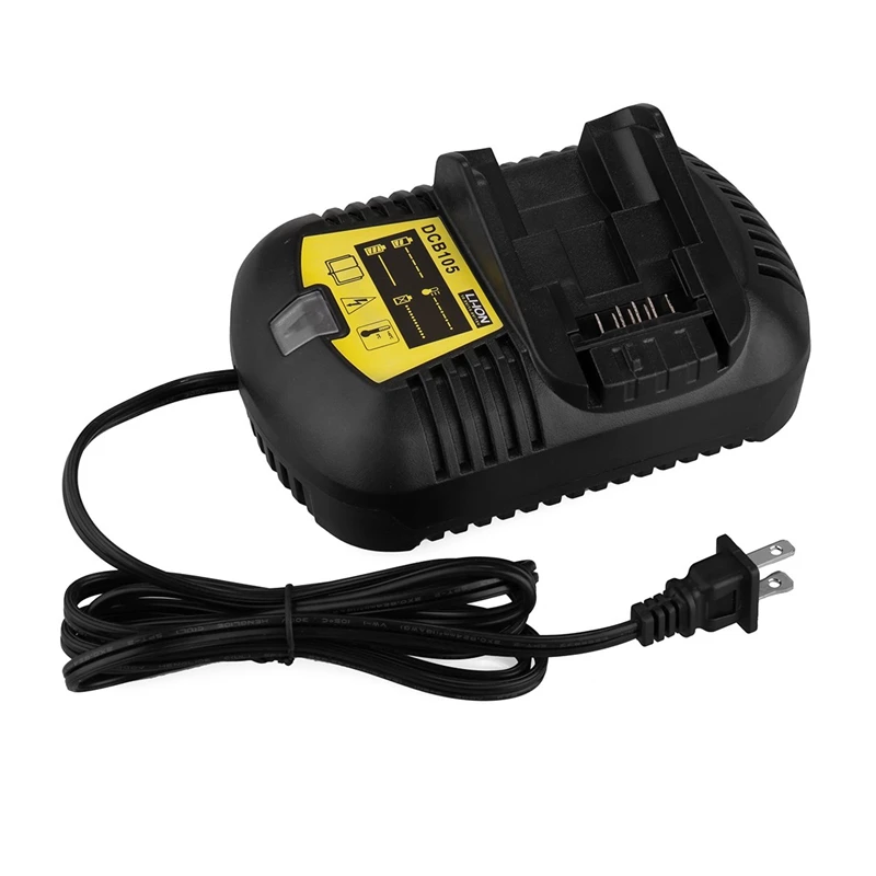 12V Max и 20V Макс литий-ионный Батарея Зарядное устройство 3A для Dewalt 10,8 V 12V 14,4 V 18V 20V DCB101 DCB115 DCB107 DCB105 Батарея штепсельная вилка стандарта США