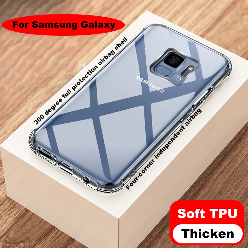 

Luxury Soft Case for Samsung Galaxy X Cover4 S8 Plus J7 A7 J3 A5 A3 2017 C9 PRO J2 prime Silicone Clear Shockproof Case Cover
