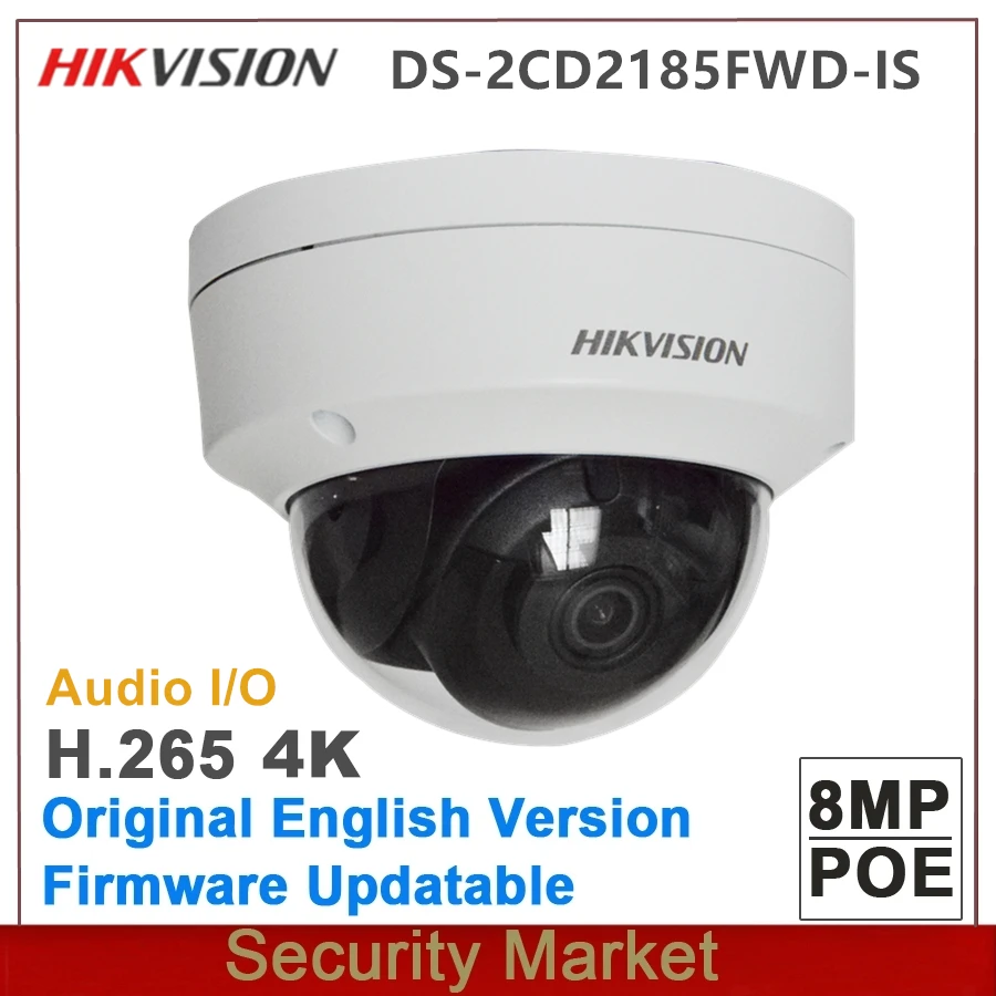 Оригинальный Hikvison DS-2CD2185FWD-IS 8MP 4K фиксированная купольные поворотные сетевые