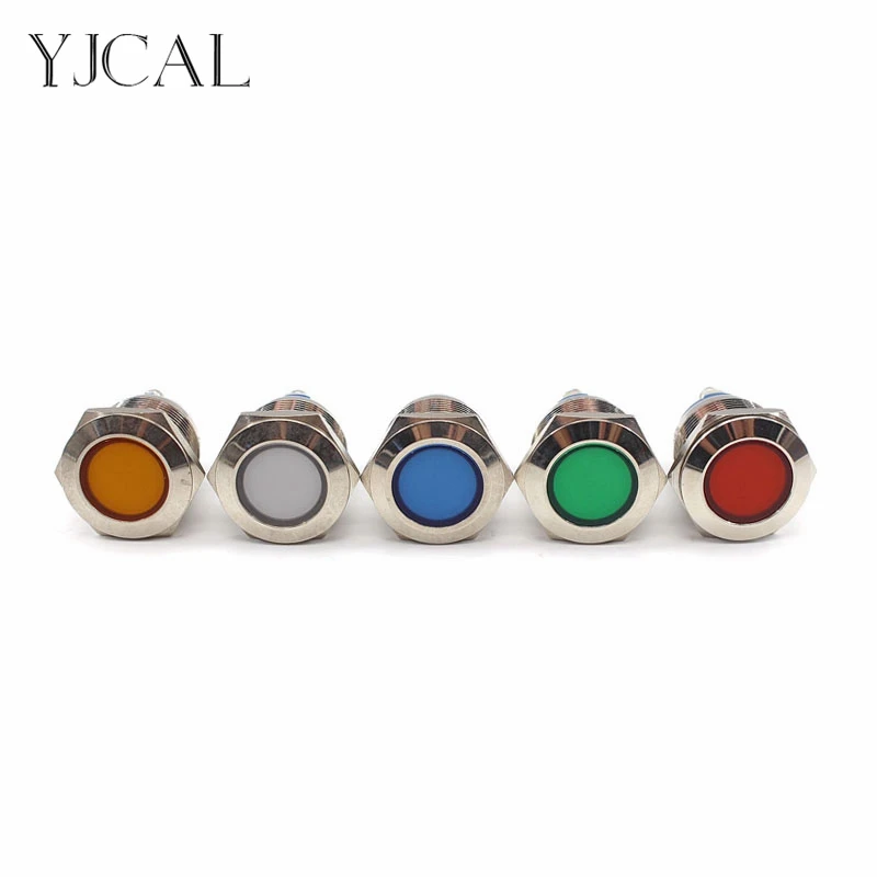 

1PC LED Metal Panel Indicator Light 16mm Waterproof Signal Lamp Warning Lights 6V 12V 24V Volts Red Yellow Dashboard Boat Light