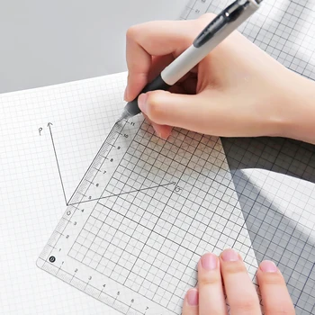 

Transparent Ruler Board A4 B5 Students Writing Desk Pad PVC Grid Sewing Cutting Mats Drawing Clipboard Measuring Supplies