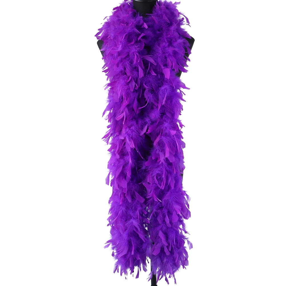 2 ярда Белый Черный Высокое качество пушистое перо индейки Боа Свадебная вечеринка Рождественское украшение шаль/шарф Плюмы боа - Цвет: purple