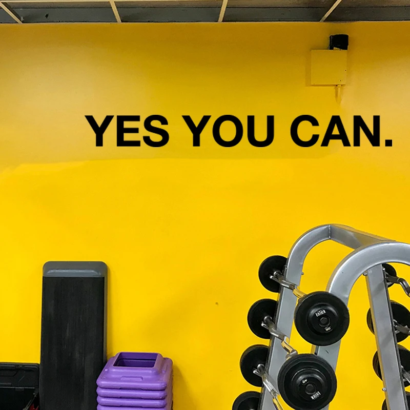 Yes You Can Mirror Wall Sticker Gym Classroom Inspirational Motivational Quote Wall Decal Gym Office Vinyl Decor (2)