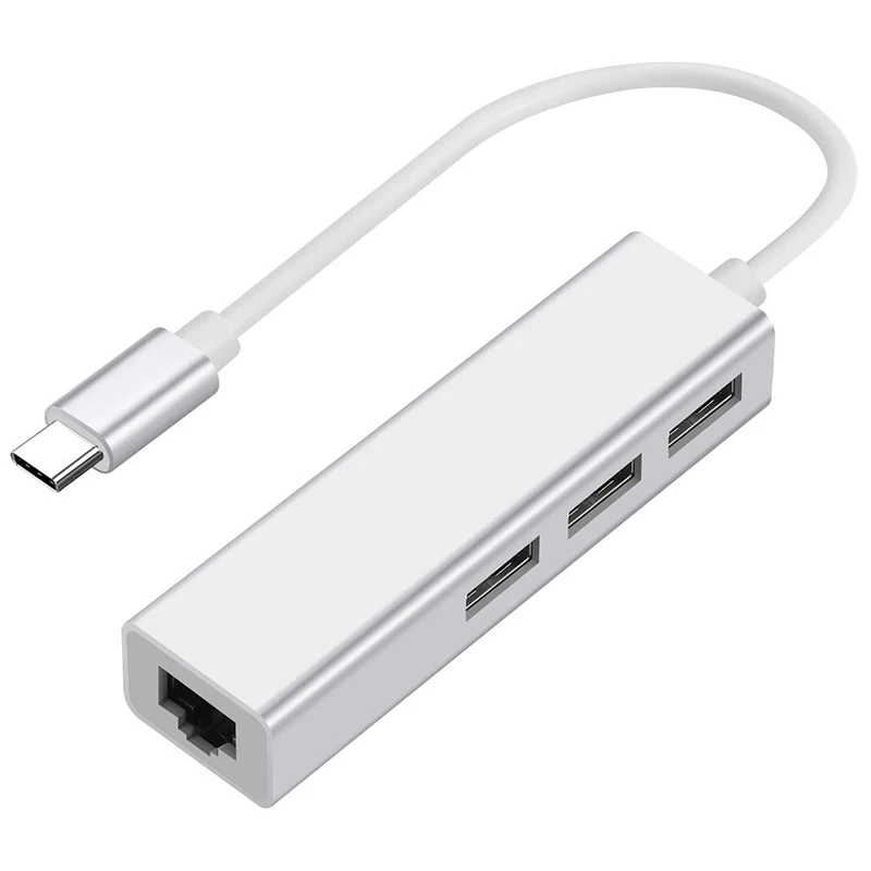 USB-C к Ethernet адаптер с 3 портами (стандарт Порты и разъёмы Тип C концентратор RJ45