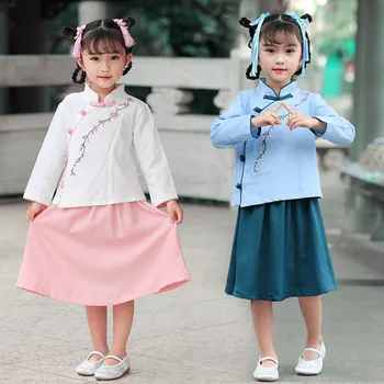 

Kids Hanfu Chinese Ancient Costume Traditional Girls Clothing Dress Chinese Traditional Stage Cosplay Performance Dance Clothes