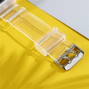 

Transparent Rubber Strap for A-pple Watch 543 Silicone Sports Wristband Bracelet M0XB