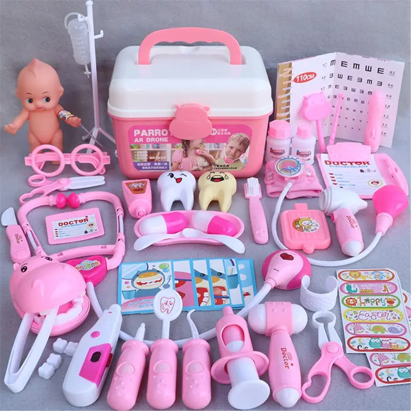 Hacer Marcado Limpiamente Juego de médicos para niñas, juguete de simulación de medicina, dentista,  tratamiento de dientes, juguete de simulación para niños pequeños, 43  unids/set - AliExpress