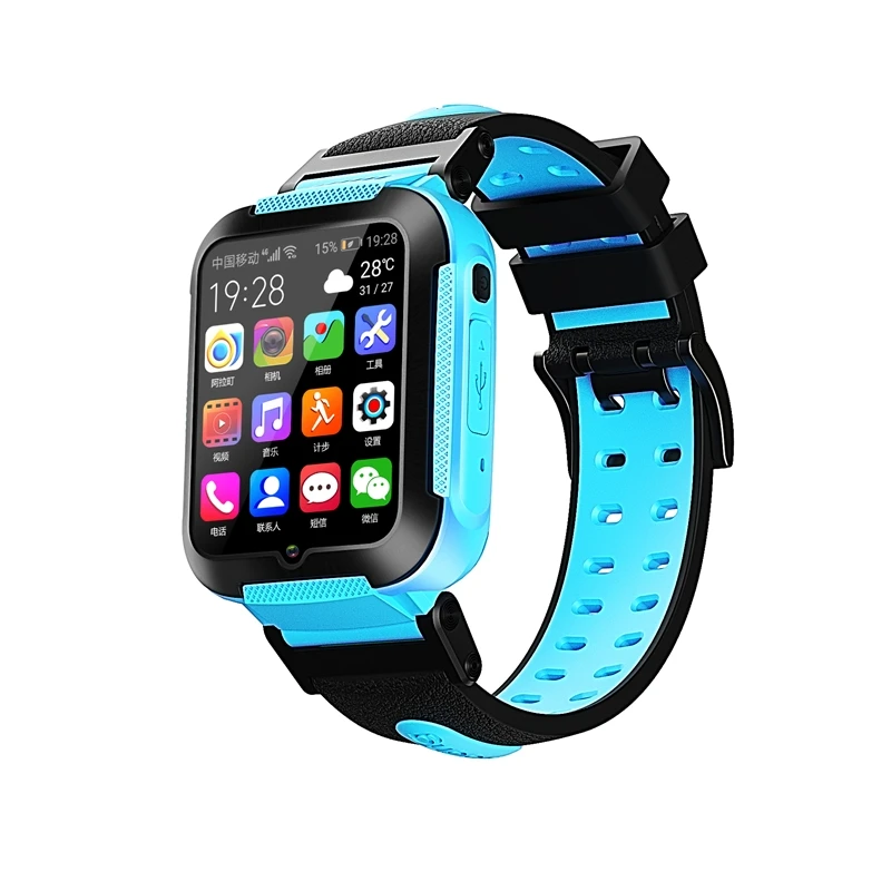 Blue Новейшие Детские Смарт-часы E7 4G, gps, Wi-Fi, отслеживание голосовых и видео звонков, чат, шагомер, Messgae Push, для мальчиков и девочек, студентов - Цвет: Blue
