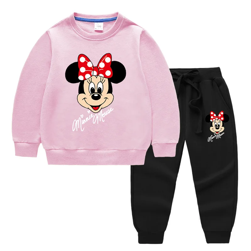 

Disney Minnie Mouse Print Girls Clothes Set Cartoon Baby Hoodies Sweatshirt+Pants 2 Piece Sport Suits Toddler Kids Tracksuit