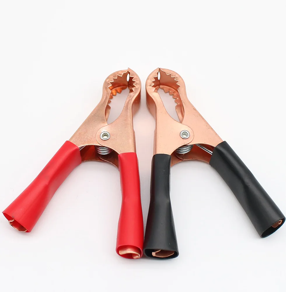 2Pcs 50A Red + Black 77mm Crocodile Car Caravan Van Battery Test Lead Clips Alligator Clips Connector Plug Power alligator clips
