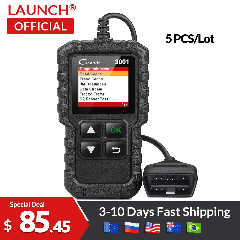 

LAUNCH X431 CR3001 Full OBD2 Scanner OBD 2 Engine Code Reader Creader 3001 Car Diagnostic tool PK CR319 AD310 ELM327 Scan tool