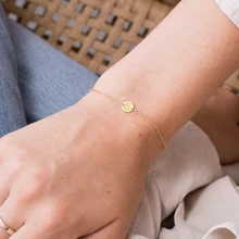 Минималистичные круглые браслеты в полоску из нержавеющей стали для женщин, темперамент, цепочка, подвеска, элегантный браслет, ювелирные изделия, новинка