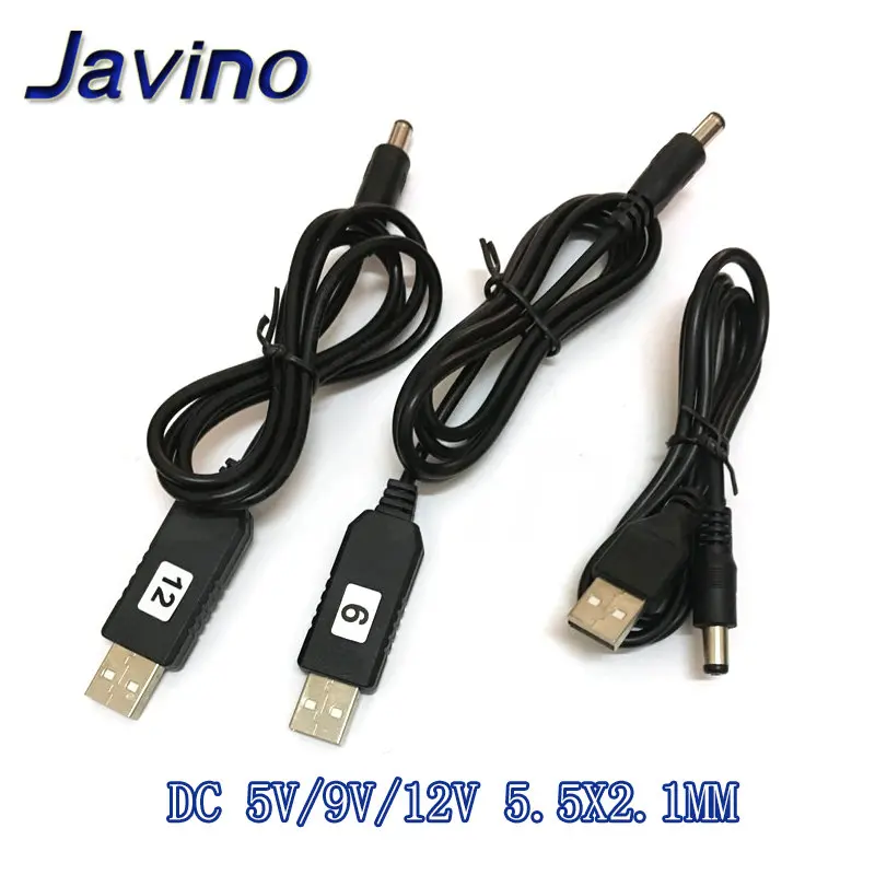 USB повышающий мощность линии постоянного тока 5 В к DC 5 В/9 В/12 В Повышающий Модуль USB конвертер Кабель-адаптер 2,1x5,5 мм разъем aokin