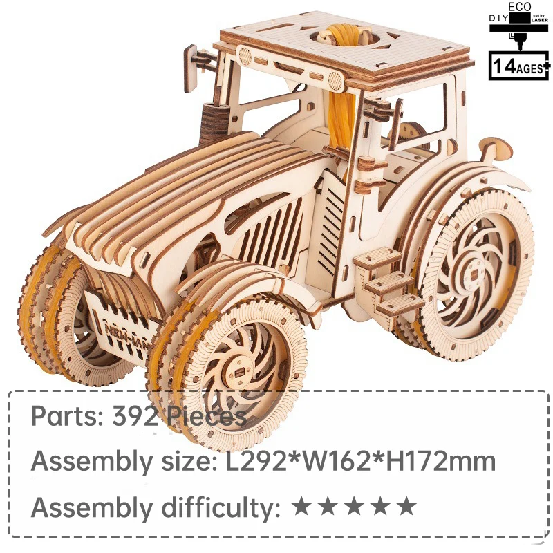 3d wooden tractor puzzle