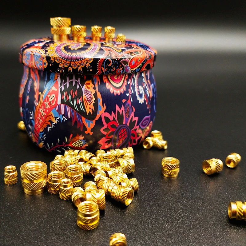100Pcs Heat Set Insert Nuts Female Thread Brass Knurled Inserts Nut Embed Parts Pressed Fit into Holes for 3D Printing M3