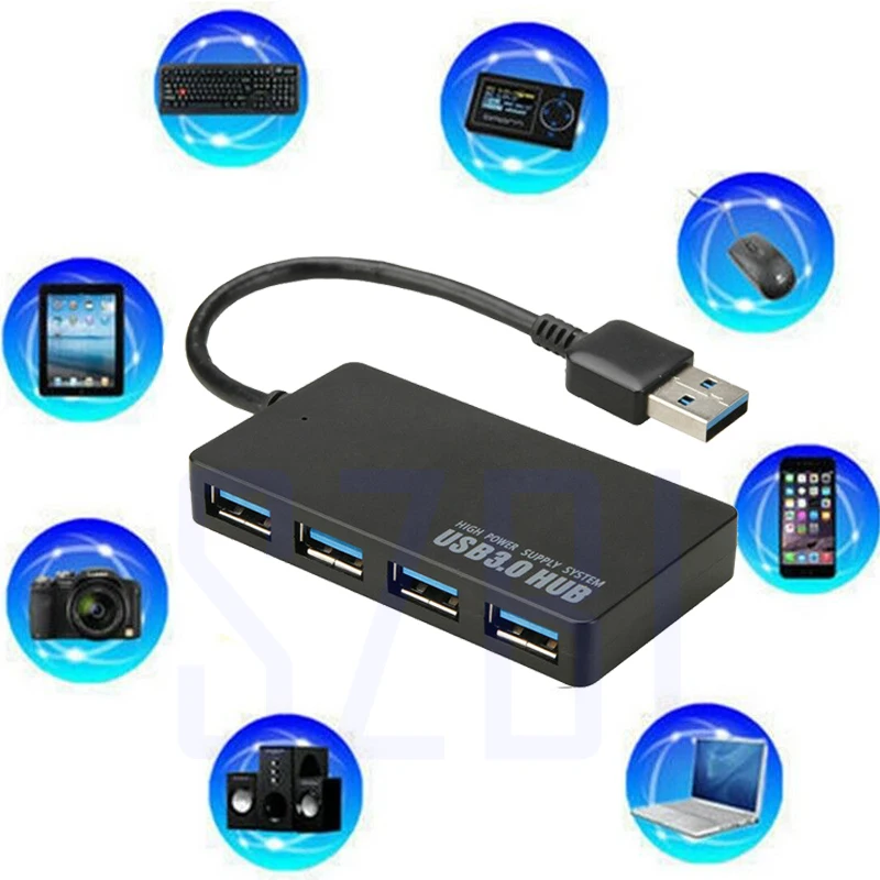4 в 1 Высокоскоростной 4-портовый USB 3,0 концентратор мульти-Сплиттер расширение Настольный ПК ноутбук адаптер для домашнего офиса