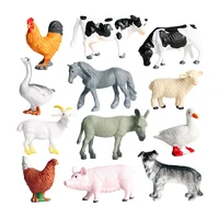 12 Pieces Realistic Simulation Farm Animal Model Kids Educational Toy Playhouse Decor 1
