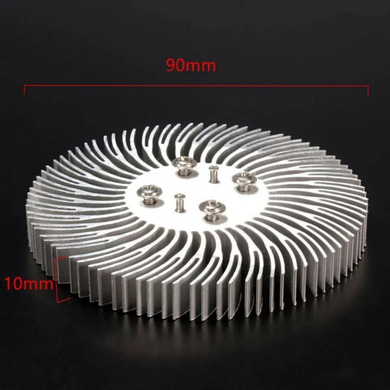 Круглый спиральный алюминиевый радиатор кулер светодиодный радиатор 90*10 мм для 10 Вт высокой мощности Светодиодный светильник