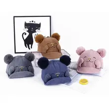 Прямая поставка и милые детские бейсболки Осень зима теплая одноцветная шапка Девочки Мальчики Nov.27