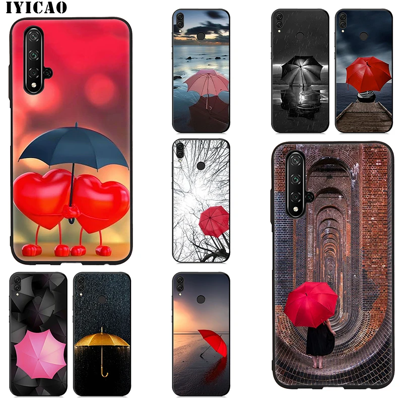 IYICAO красный зонт арт мягкий чехол для huawei Коврики 30 20 10 Lite рro Y9 Y7 Y6 Prime 2018 2019 Nova 3i 2i 5i