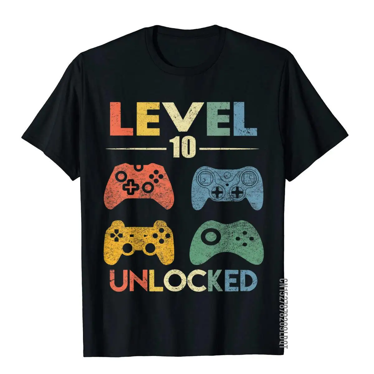 Level 10 Unlocked Shirt Funny Video Gamer 10th Birthday Gift T-Shirt__B14338black