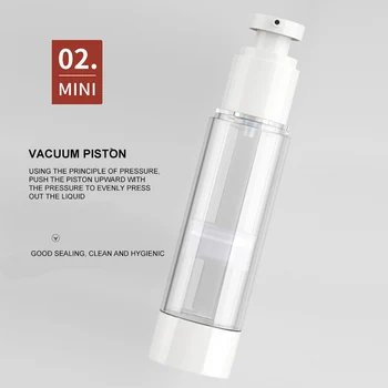

5pcs 15/30/50ml Portable Empty Airless Vacuum Pump Bottle Refillable Plastic Lotion Cosmetic Lotion Container For Travel
