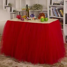 Шифоновая юбка-пачка для стола Тюлевая скатерть для свадебного стола для украшения детского душа Вечеринка день рождения банкет плинтус