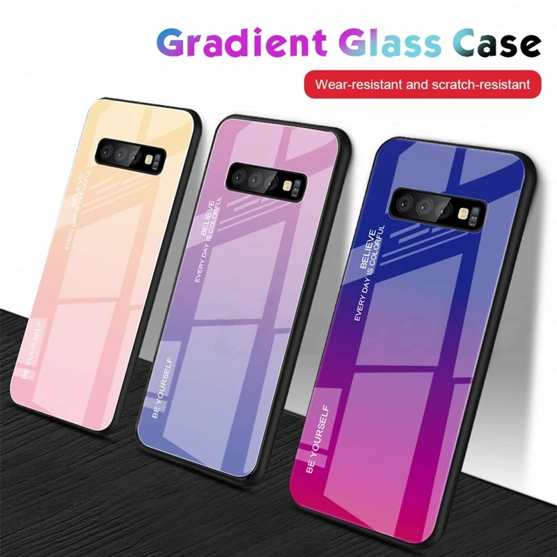 UPaitou роскошная задняя крышка из градиентного стекла для samsung S8 S9 S10 5G Plus S10e полный