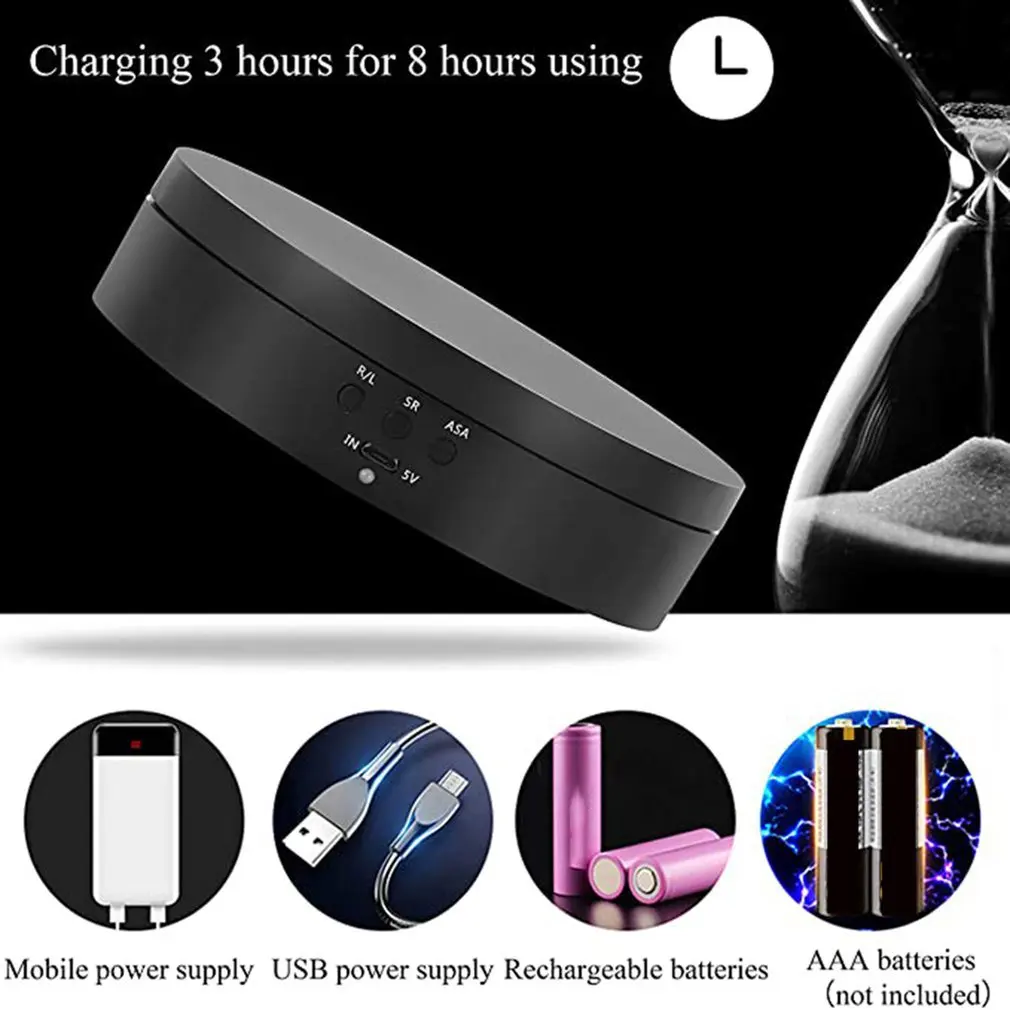3 Speed Electric Rotating Display Stand 360 Degree Jewelry Turntable Rotating Base Rotary Table For Photography Video Shoot Prop jewelry display stand,rotating display stand
