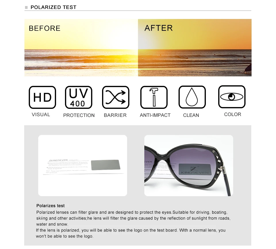 KINGSEVEN элегантные очки для молодых женщин, поляризованные солнцезащитные очки с градиентными линзами, зеркальные очки в стиле бабочки N7215