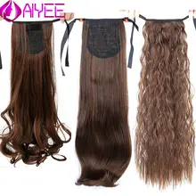 Aiyee14 дюймов 90 г прямые длинные волосы на заколках для наращивания, красивые волосы с хвостом Маленького Пони, высокотемпературные синтетические волосы