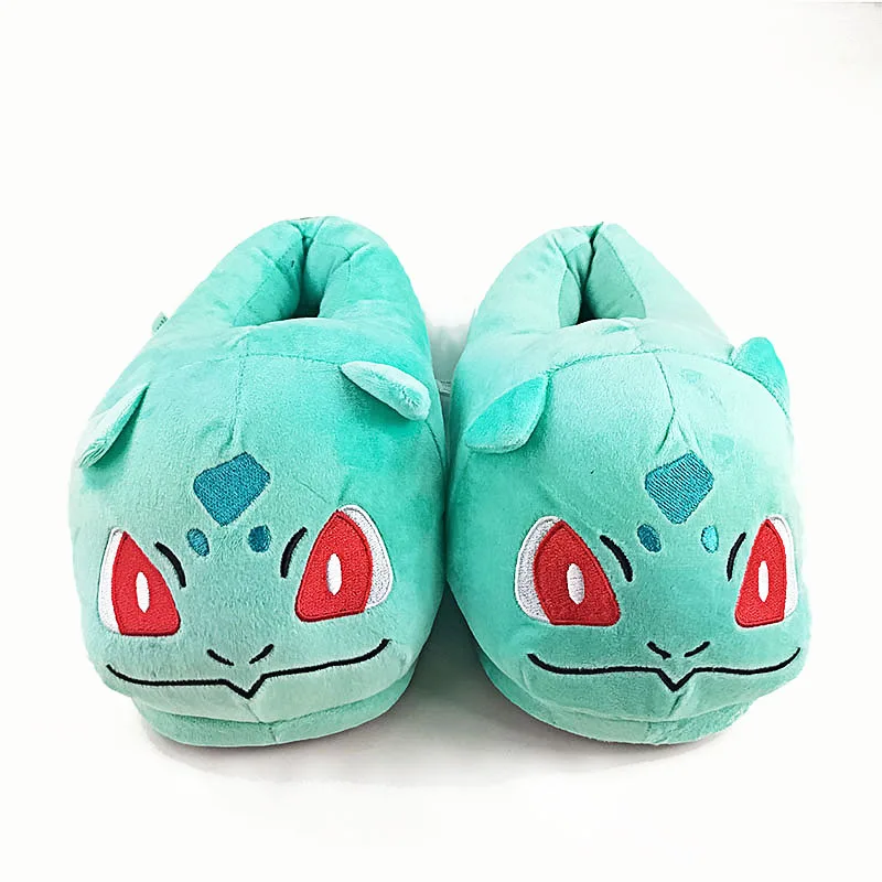 28 см; серия аниме; Плюшевые тапочки; Bulbasaur Charmander; зимняя теплая Домашняя обувь для взрослых