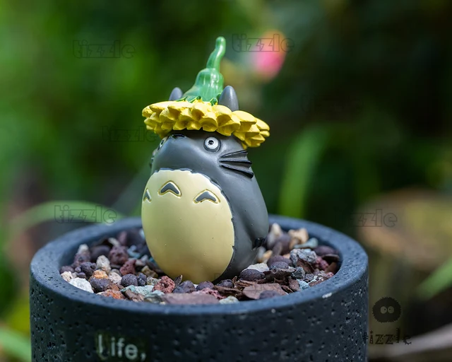 Figurine Totoro en cuir chevelu bleu blanc, studio Ghibmovies, fournitures  de jardin nickel é, mon voisin, petit terrarium l'inventaire, accessoires  de bricolage - AliExpress