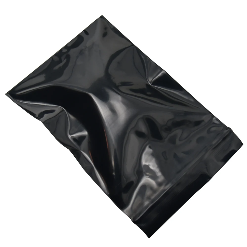 AWEPK 200pcs Black Zip Lock Opaque PE Plastic Package Bags Heat Sealable Light-proof Grocery Jewelry Privacy items Packing Bag 4