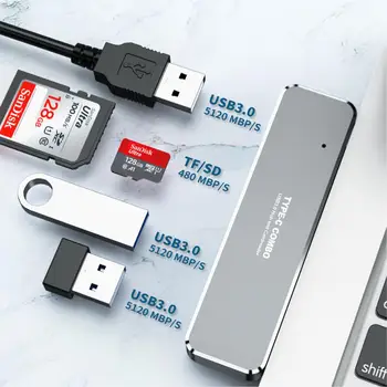 

5 in 1 USB-C Hub Type C to 3 USB3.0 TF SD Card Reader USB Type C Dock Station Laptop Adapter for MacBook Pro