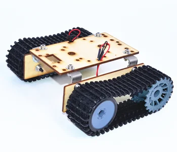 

Economy robot single-layer wooden tank chassis TT motor 3-9v tracked intelligent car chassis