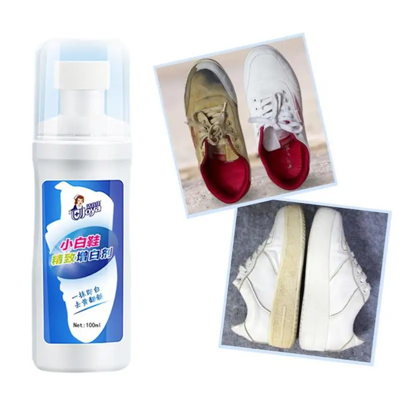 Limpiador de Zapatos blanco de 100ml, herramienta de limpieza de pulido
