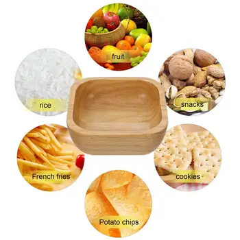 

Wooden Fruit Bowl Practical Salad Bowl Square Snacks Bowl Multifunctional Bowl