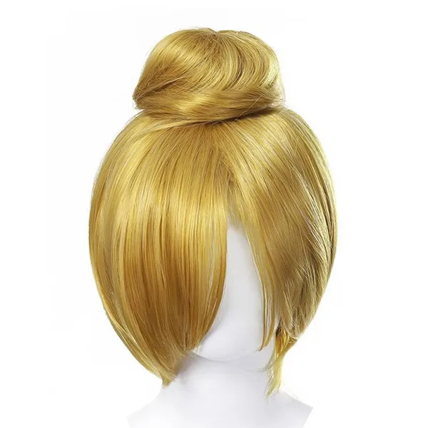 Tinkle bell Wig Парик Эльзы девушка Анна одеваются коса Русалка Ариэль принцесса Необычные головные уборы под макияж Дети Хэллоуин вечерние потомки маскарадные волосы - Цвет: Tinkle bell Wig