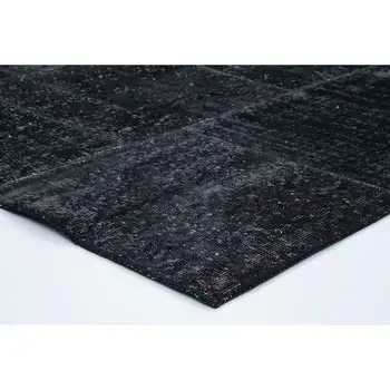 

193x299 Cm Black Handmade Patchwork Rug-6x10 Ft