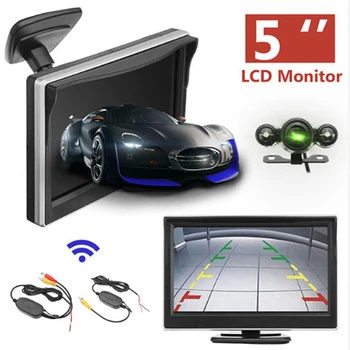 

5 inch 720P IR Night Vision Truck Rear View Tailer Backup Camera Waterproof Wireless Car Parking Reversing Camera LCD Monitor