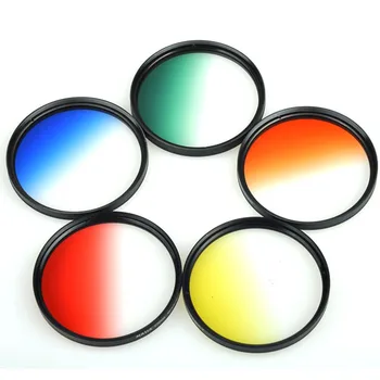 

30 37 40.5 46 49 52 55 58 62 67 72 77 82 mm Gradual Color graduated Grey Orange Blue green yellow red Purple camera lens Filter